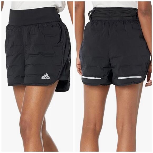 Adidas X-City Padded Running Short High Rise Drawstring Pockets 4" Size XS Black - Picture 2 of 15